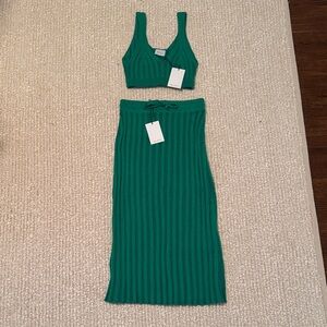 Rue Stiic Green Ribbed Knit Set - new with tags!